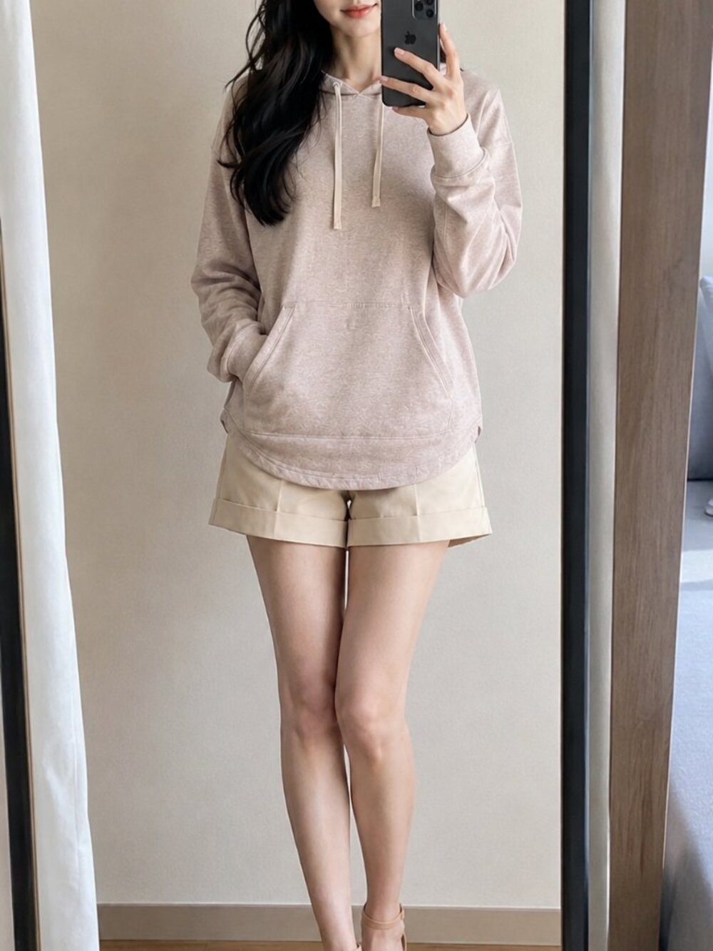 LOFT Lounge Blush Pink Oversized Hoodie Soft Girl Casual Chic Size S